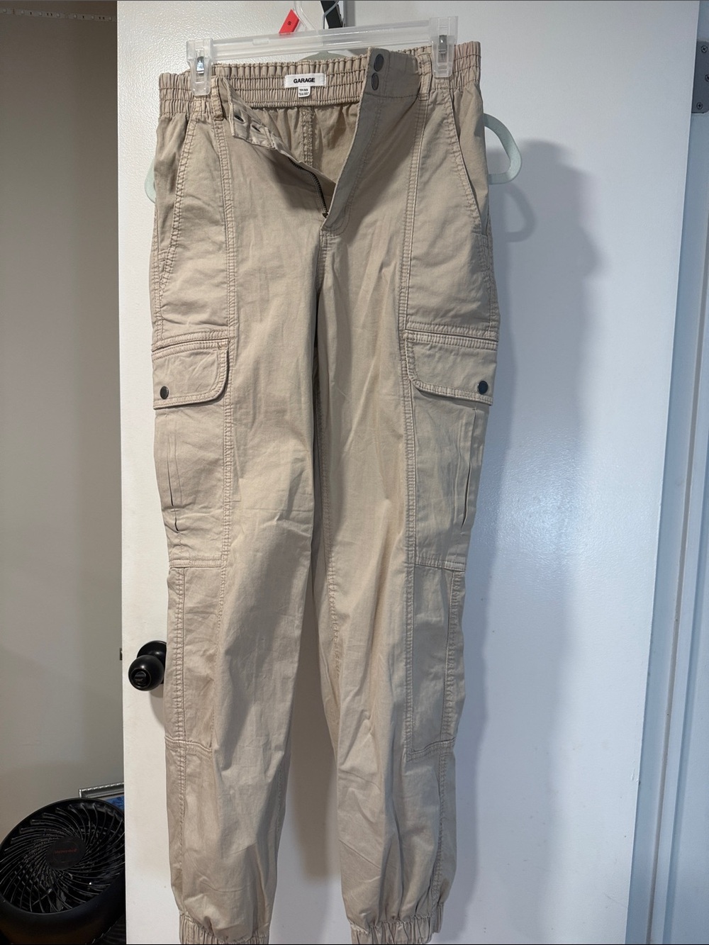 Garage women’s  Khaki Cargo Pants with Elastic Cuffs